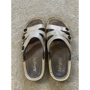 Alegria Sandals Womens 40 Venice Your Own Way Leather Comfort Gold Tone Shoes
